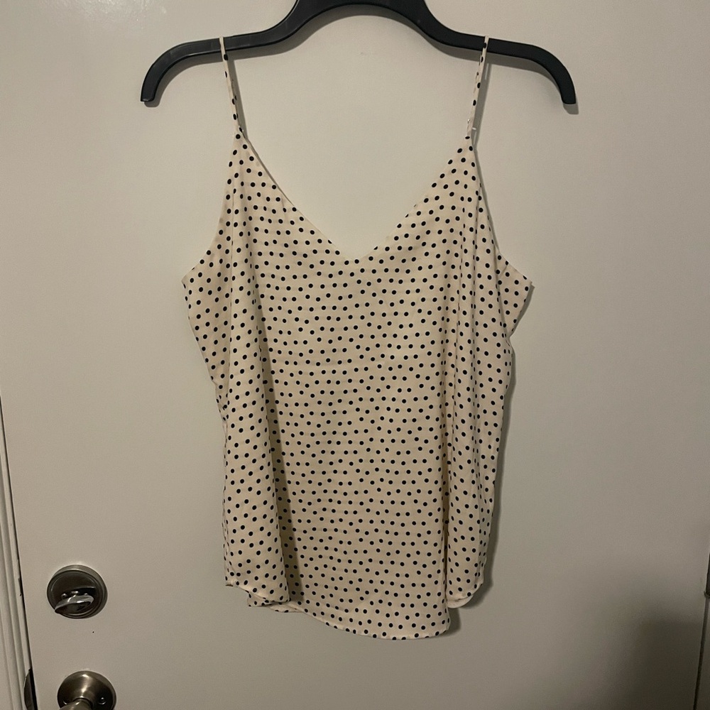 Express Cream and Black Sleeveless Camisole with Spaghetti Straps